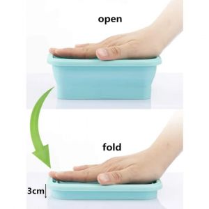 Sky Foldable Silicone Rectangle Collapsible Lunch Box Set of 2