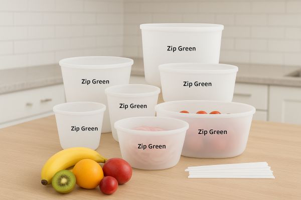 ZipGreen Product - ZipGreen Silicone Lifestyle White Bags (Pack of 8)